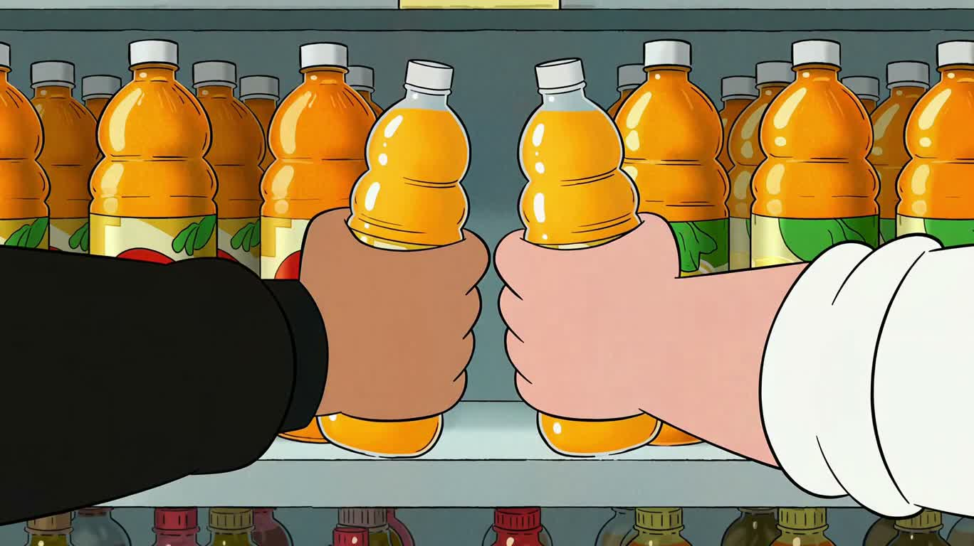 La bataille du jus d'orange au supermarché