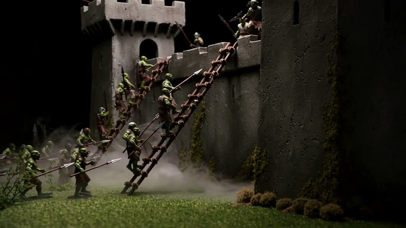 Champ de bataille miniature du siège des gobelins — AI video creation