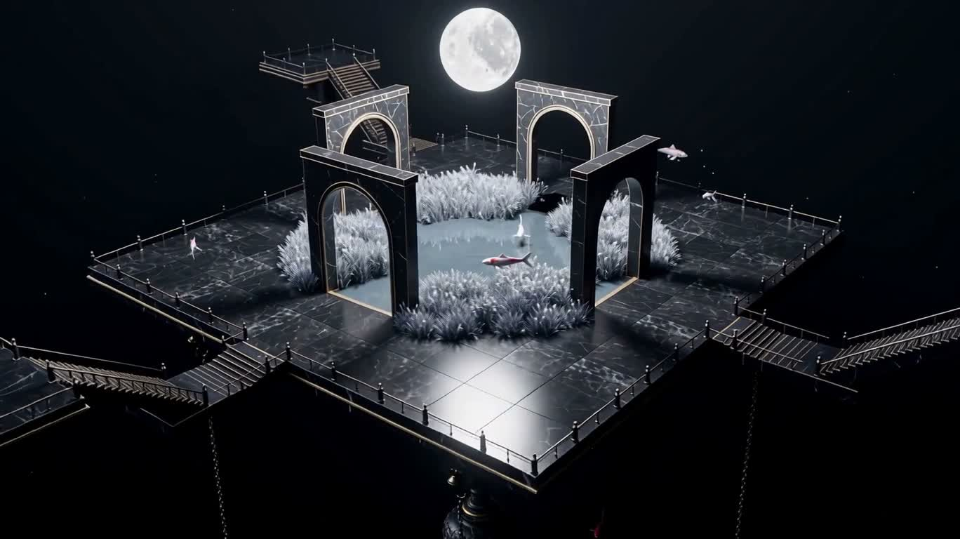 Jardin des abysses au clair de lune