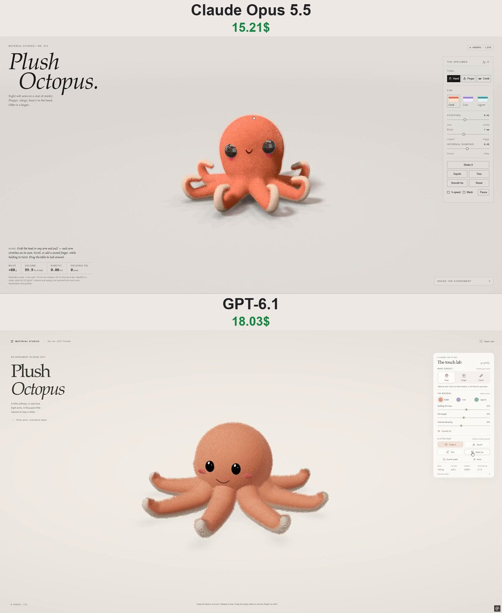 Browser octopus physics comparison