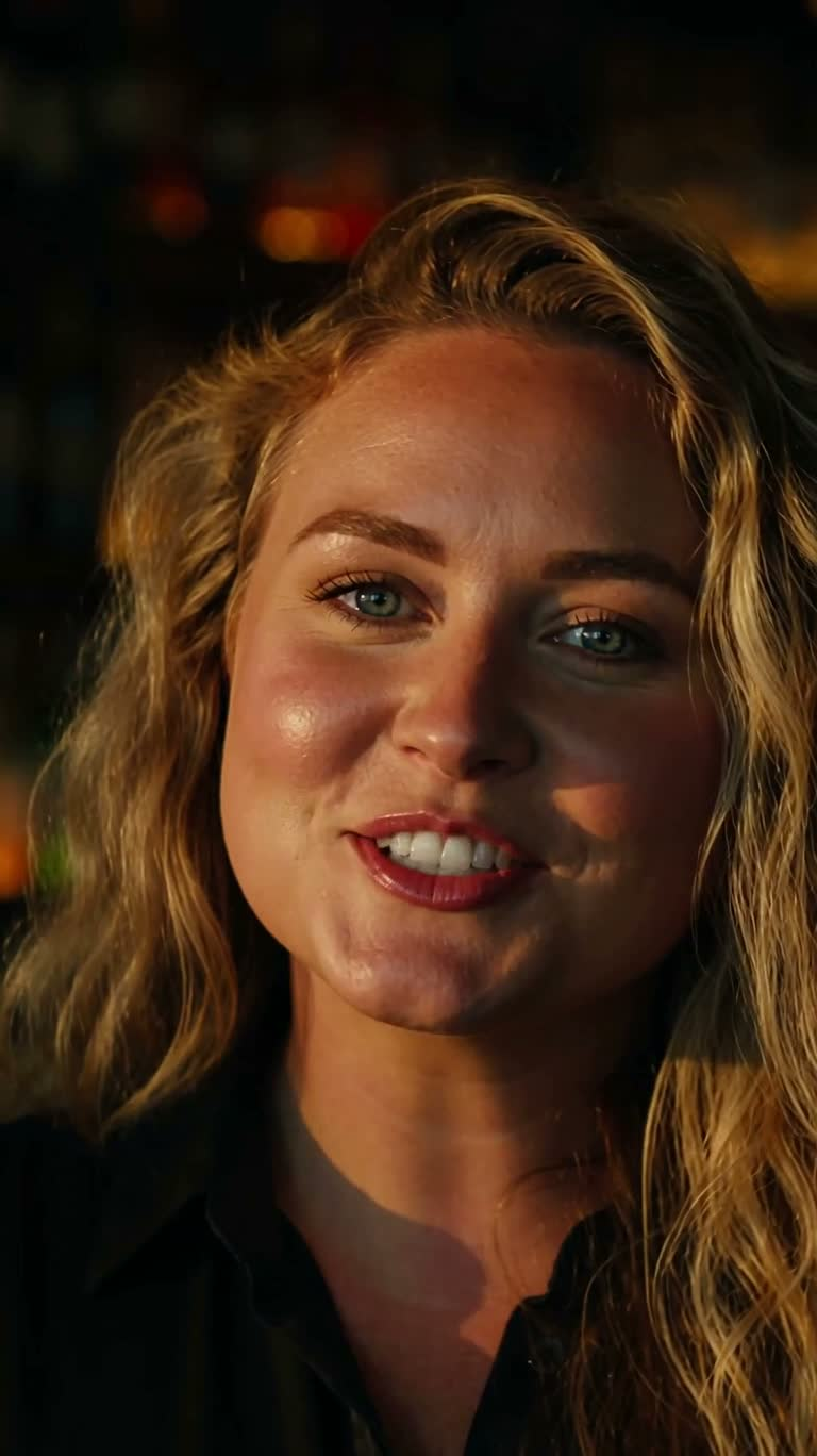 Golden Hour Bar Smiling Portrait