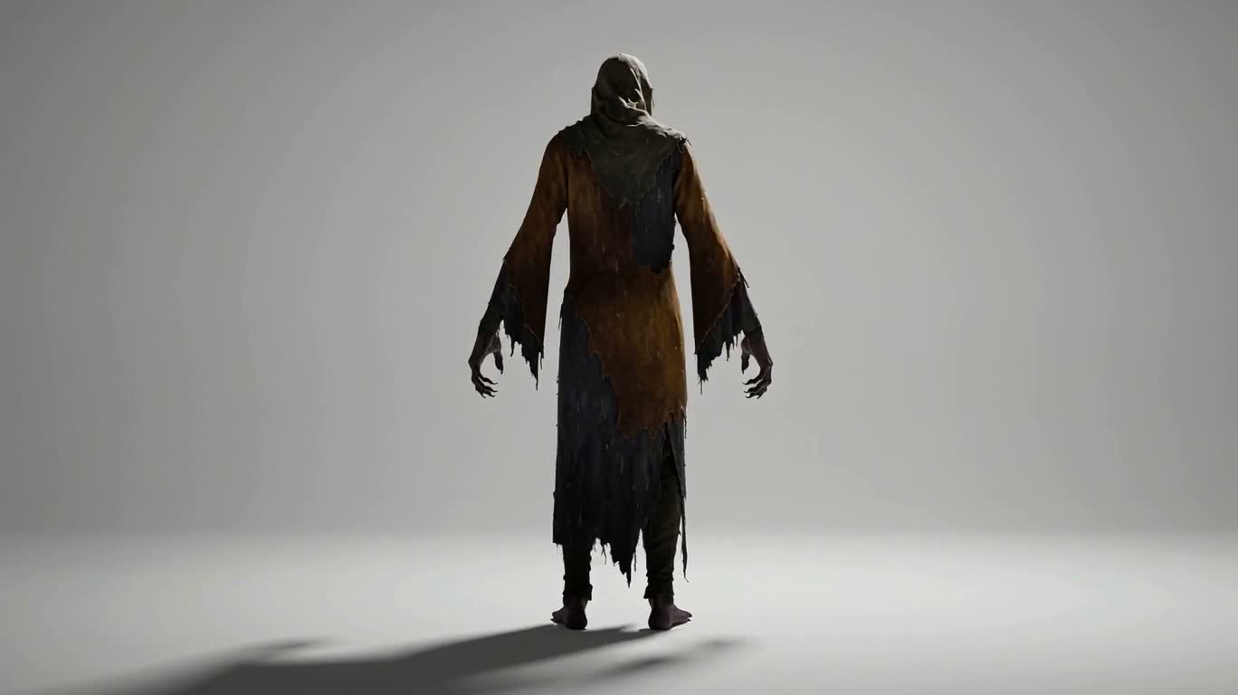 White Veil, Lone Shadow: Silent Horror Enemy Concept — AI video creation