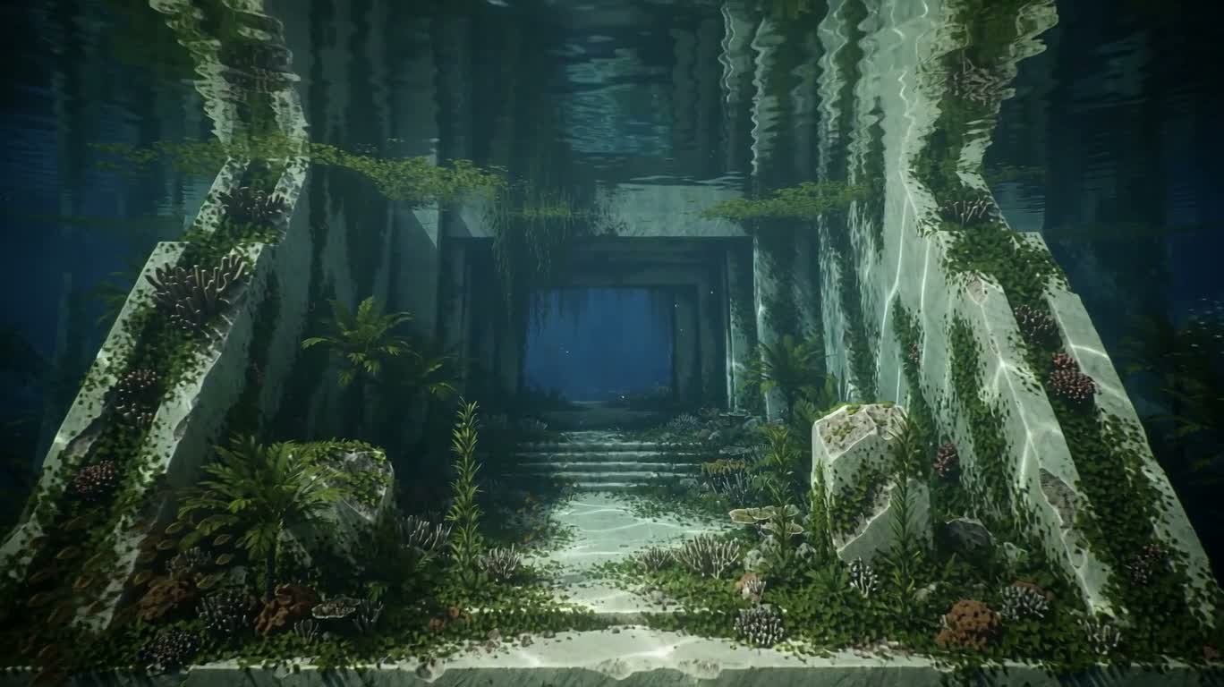 自然回归的海底遗迹 — AI video creation
