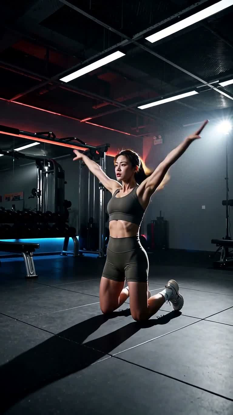 Montage d'entraînement en salle de sport industrielle