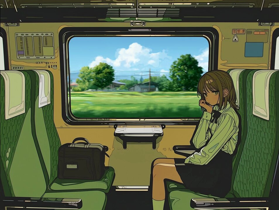 Illustrated cinemagraph scene