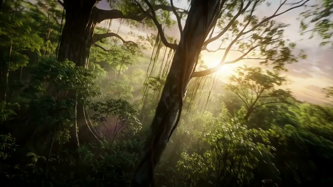 亚马逊雨林的无缝奇幻航拍