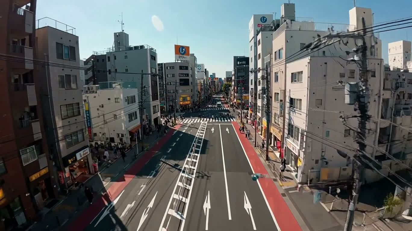 Plan-séquence en drone FPV à Tokyo par un après-midi ensoleillé
