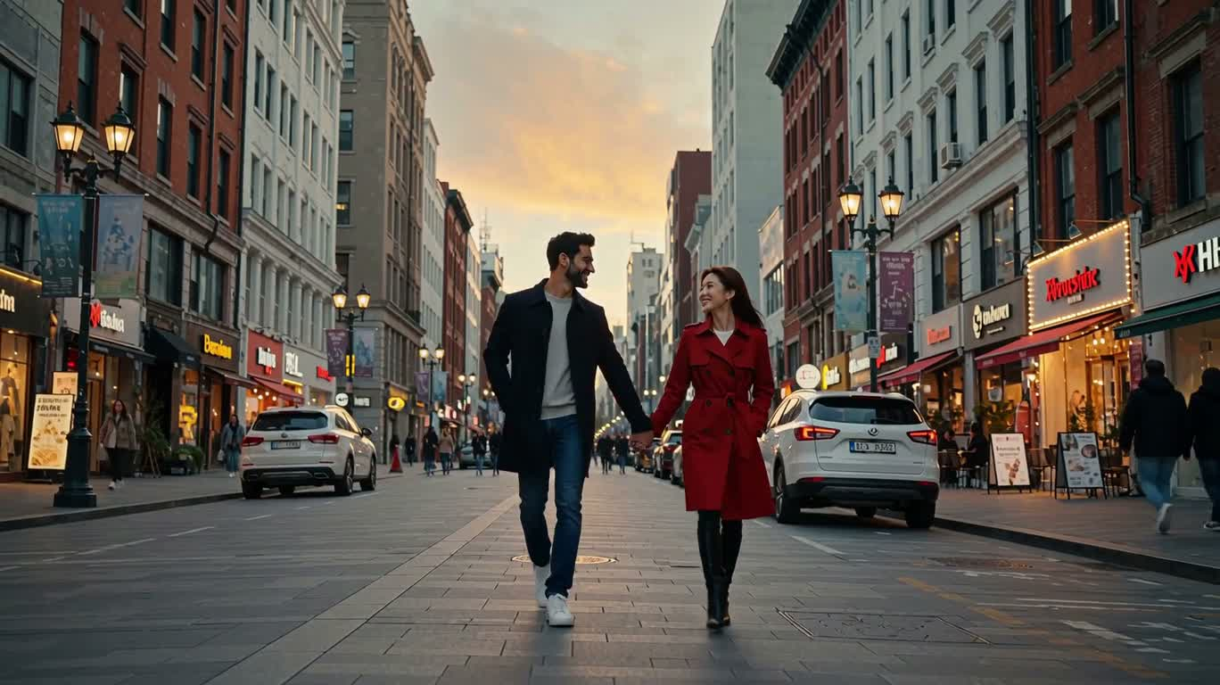 A Sunset Stroll Together — AI video creation