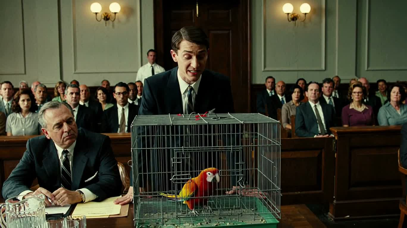 La grande évasion du perroquet du tribunal