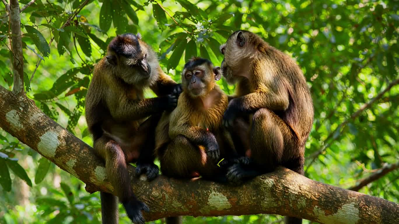 Tender Primate Moments in the Forest — AI video creation
