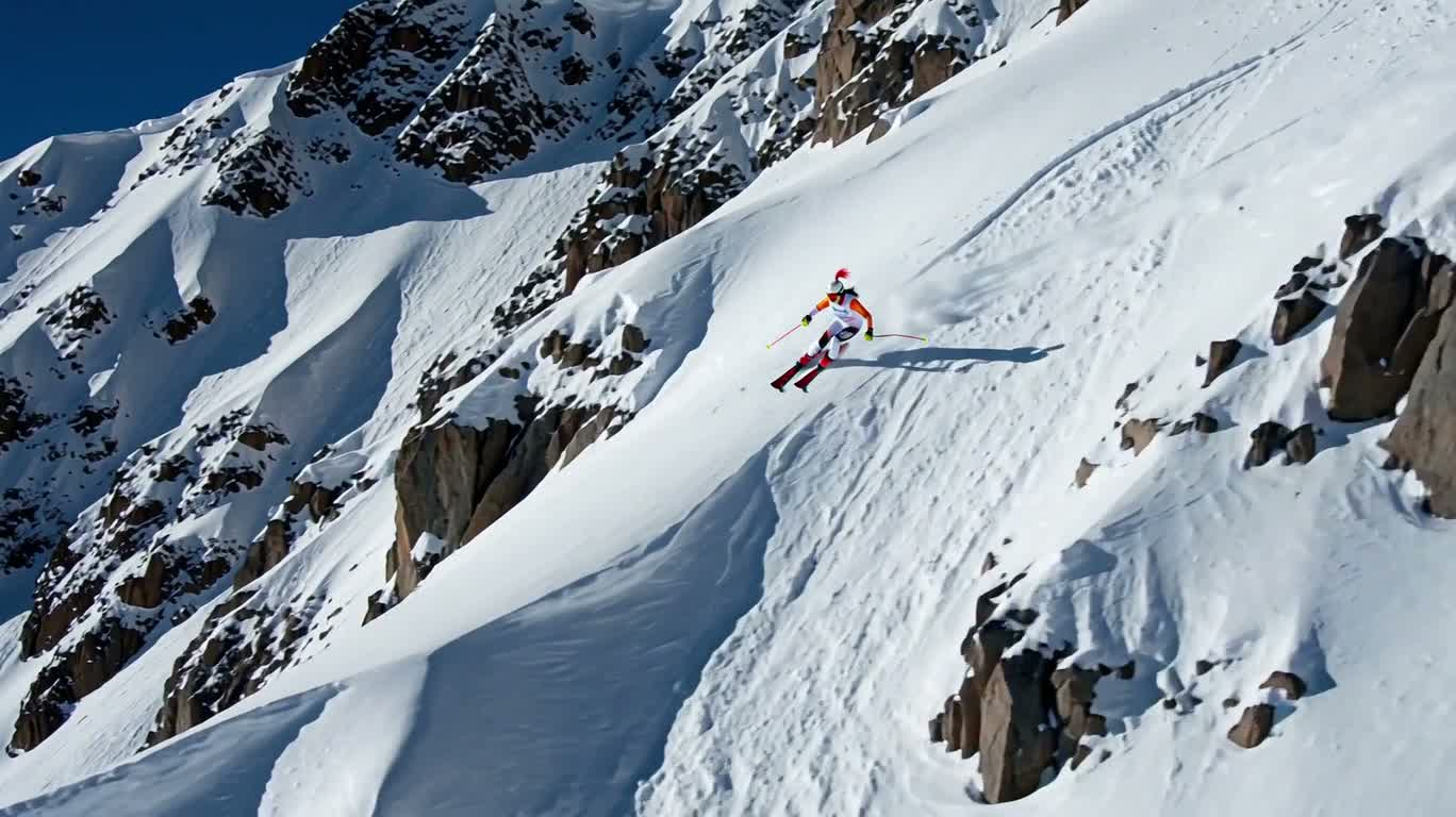 雪峰飞跃:滑雪者的凌空回旋