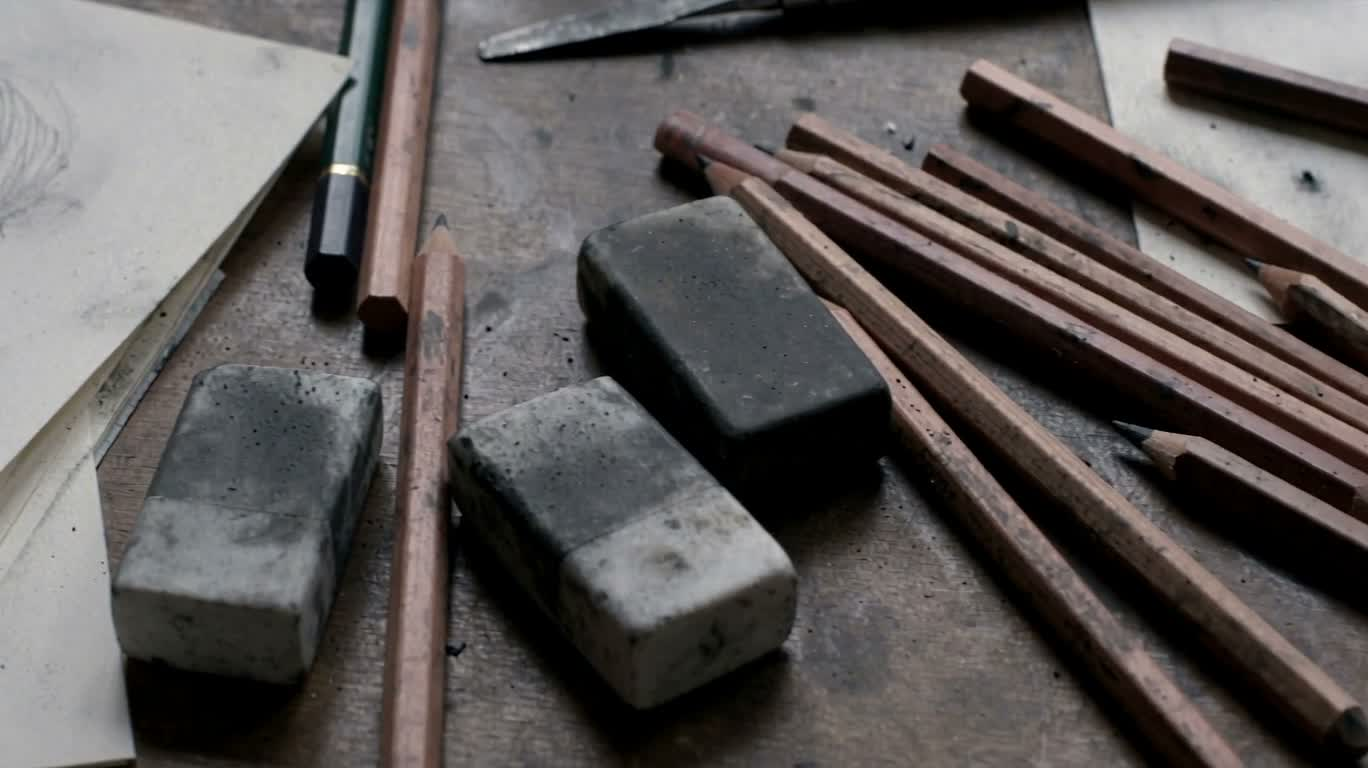 Стол для рисования углём — AI video creation
