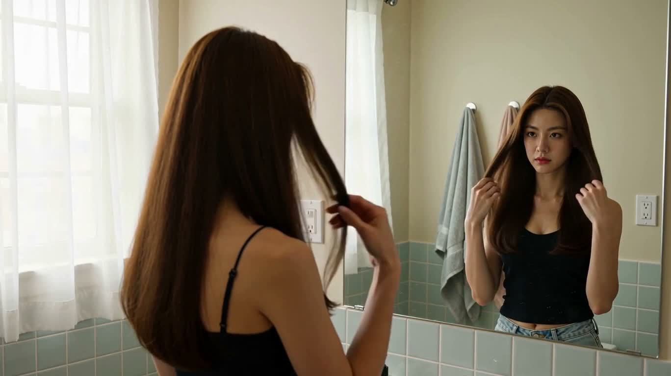 Transformation capillaire de 14 jours dans la salle de bain