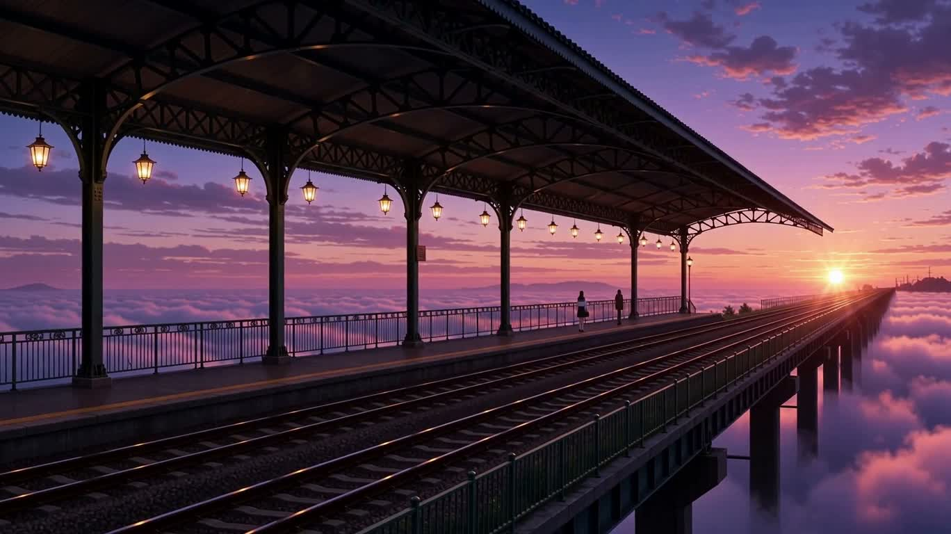Adieu du train de la mer de nuages