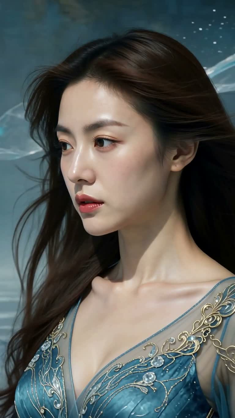 极北风暴中的鞑靼女巫肖像 — AI video creation