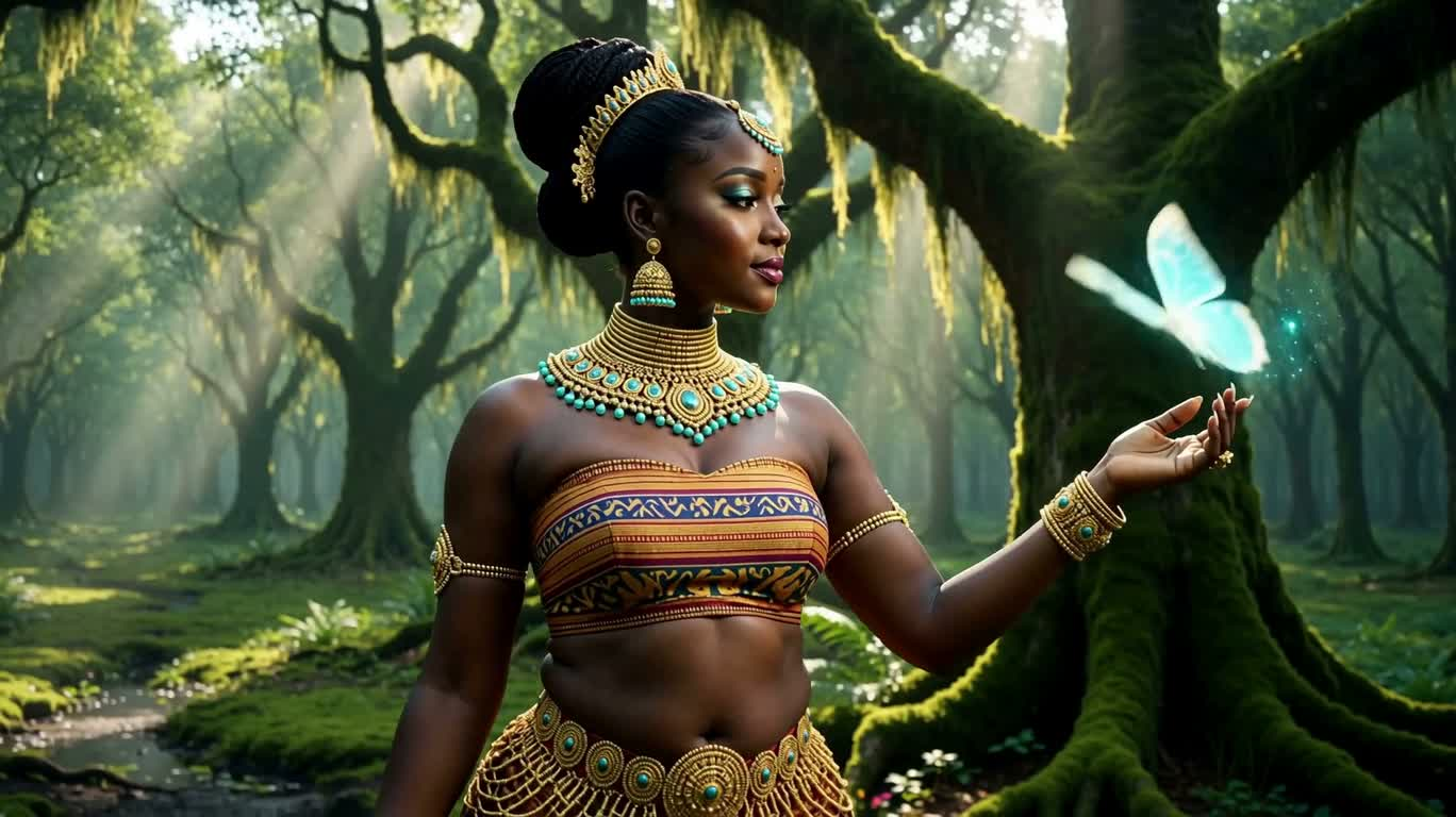 Yoruba Girl in the Forest — AI video creation