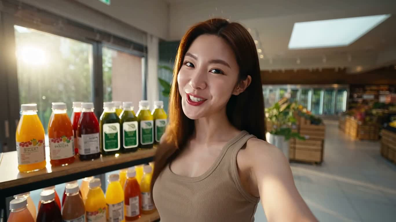 Nhật ký đồng hành ở siêu thị hữu cơ ánh sáng ấm