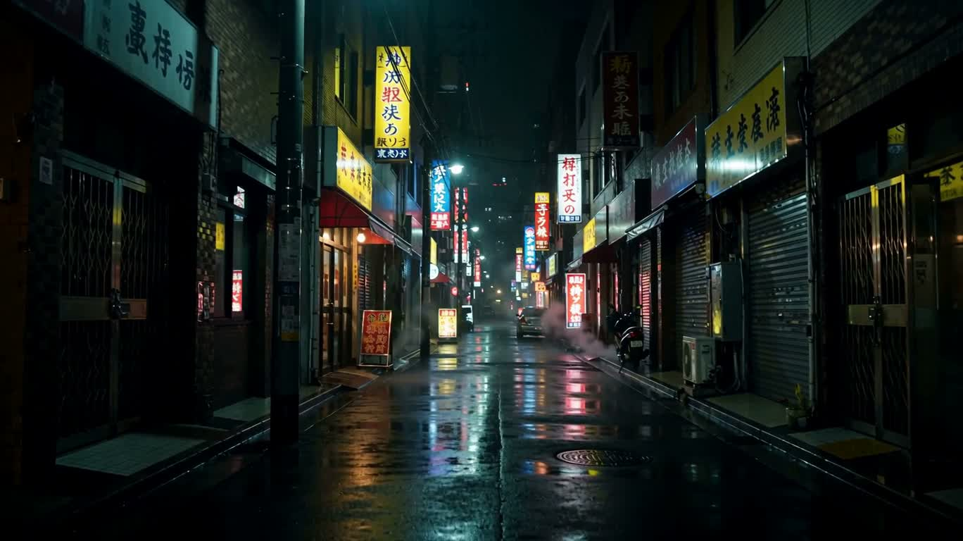 霓虹雨巷