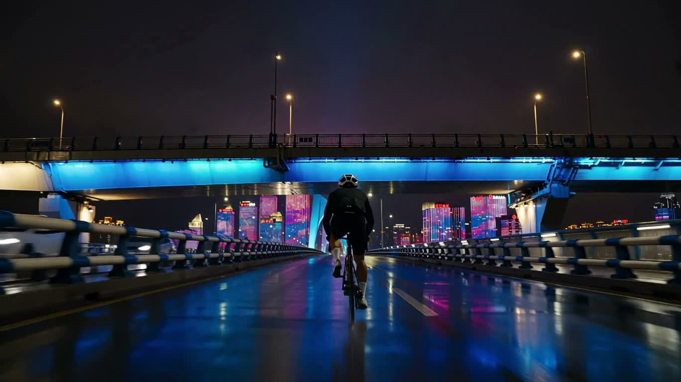 霓虹桥夜骑 — AI video creation