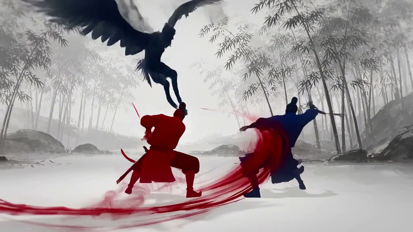 Duo du bosquet de bambous : bataille d'encre yin-yang