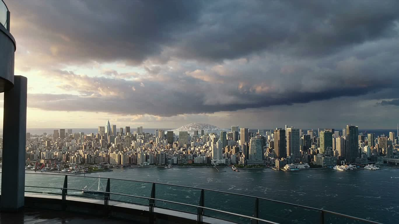 Des billes géantes et colorées déferlent sur la ville depuis la mer