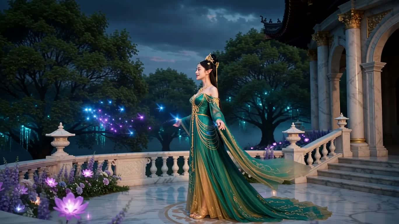 La reine elfe de la forêt magique du crépuscule