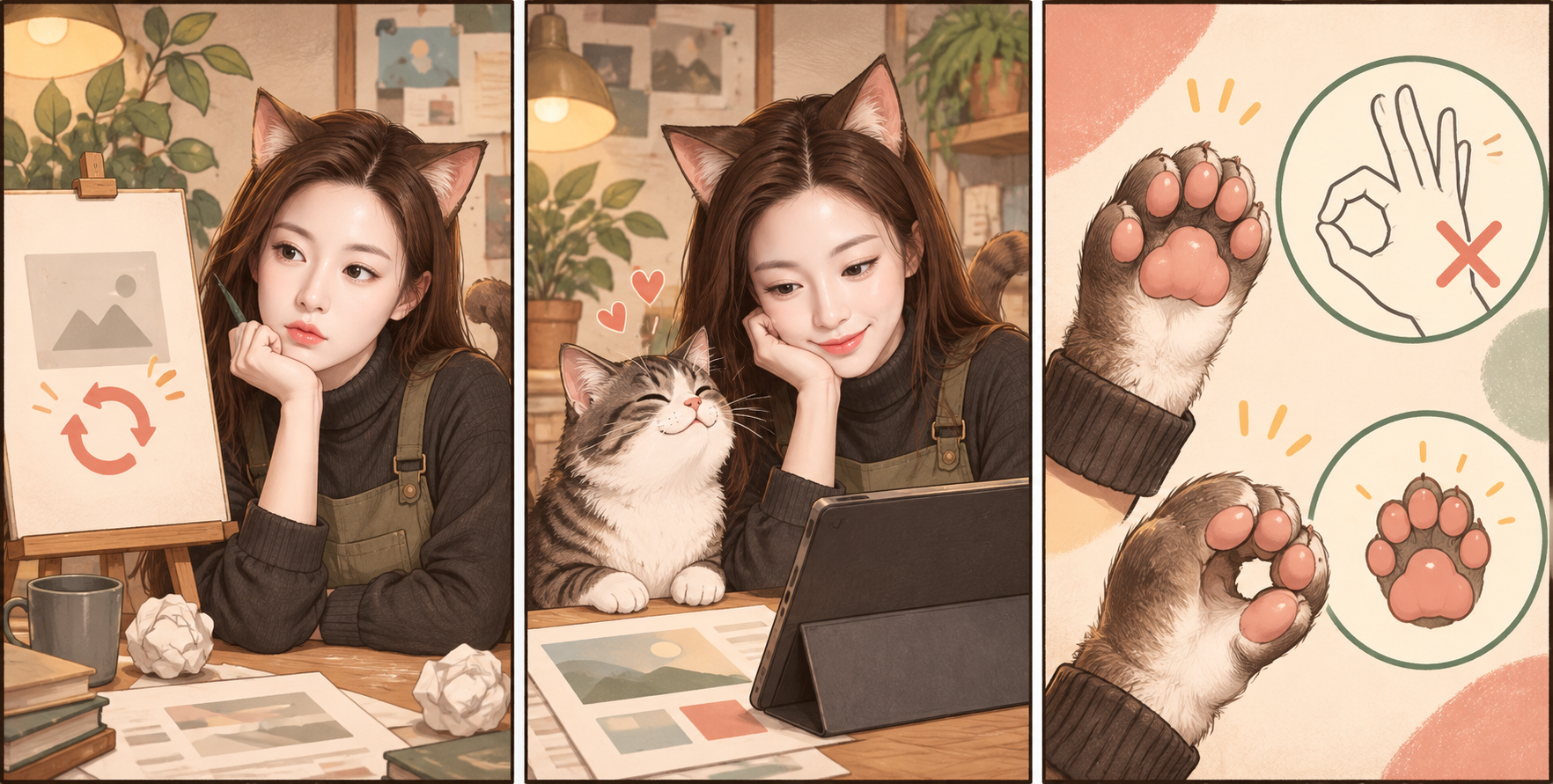 猫系スタジオのマスコット三コマ協力漫画